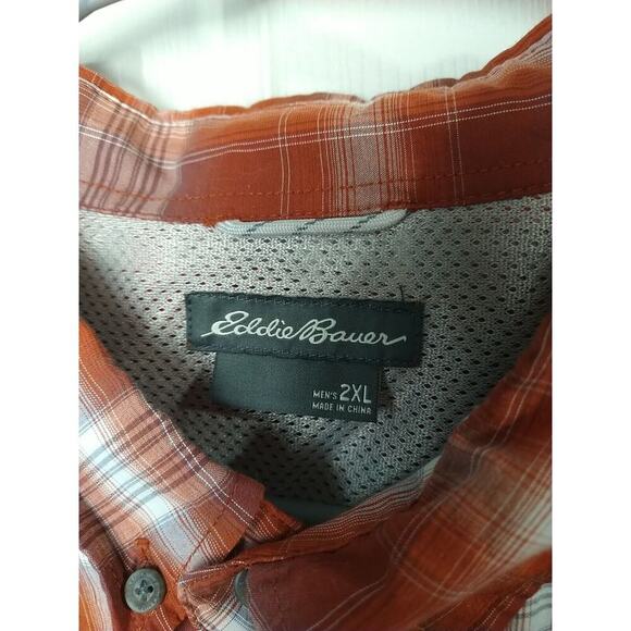Eddie Bauer Men's Shirt 2XL Collared Button Front Short Sleeve Plaid Pocket... - Picture 3 of 8